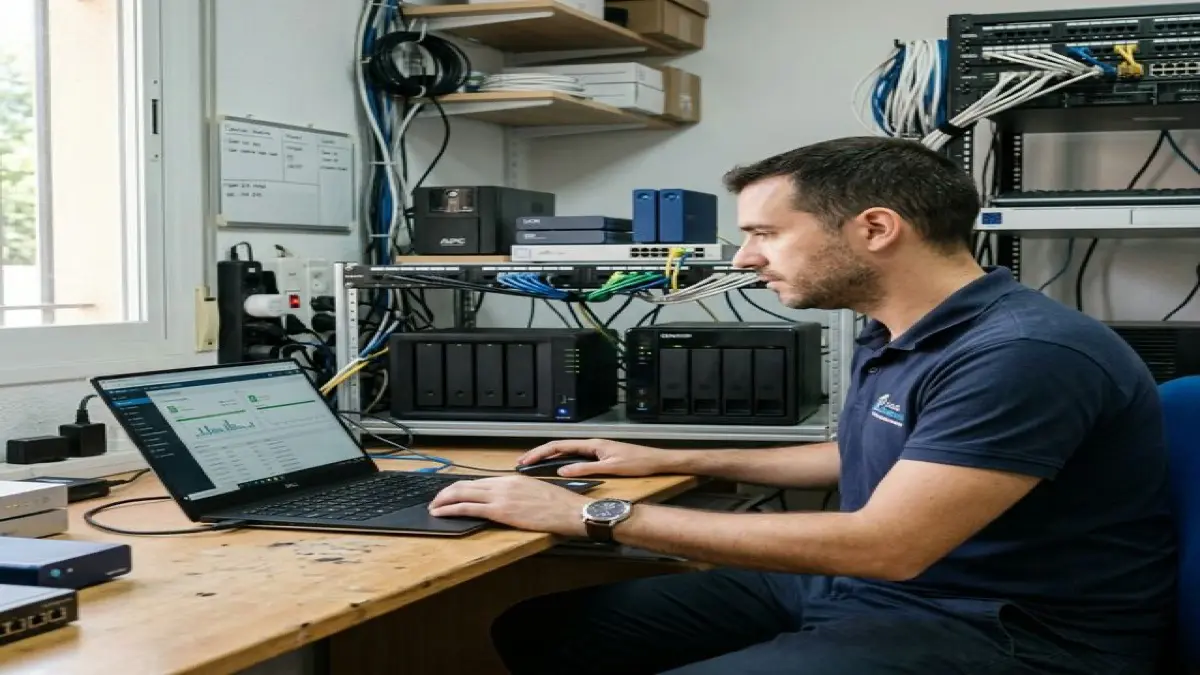 Sistema NAS y copias de seguridad en empresa con verificación técnica